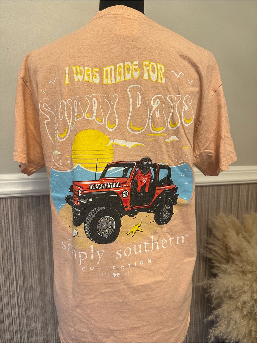 Simply Southern I Was Made for Sunny Days Jeep Beach Graphic T-Shirt Medium